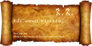Kövendi Klotild névjegykártya